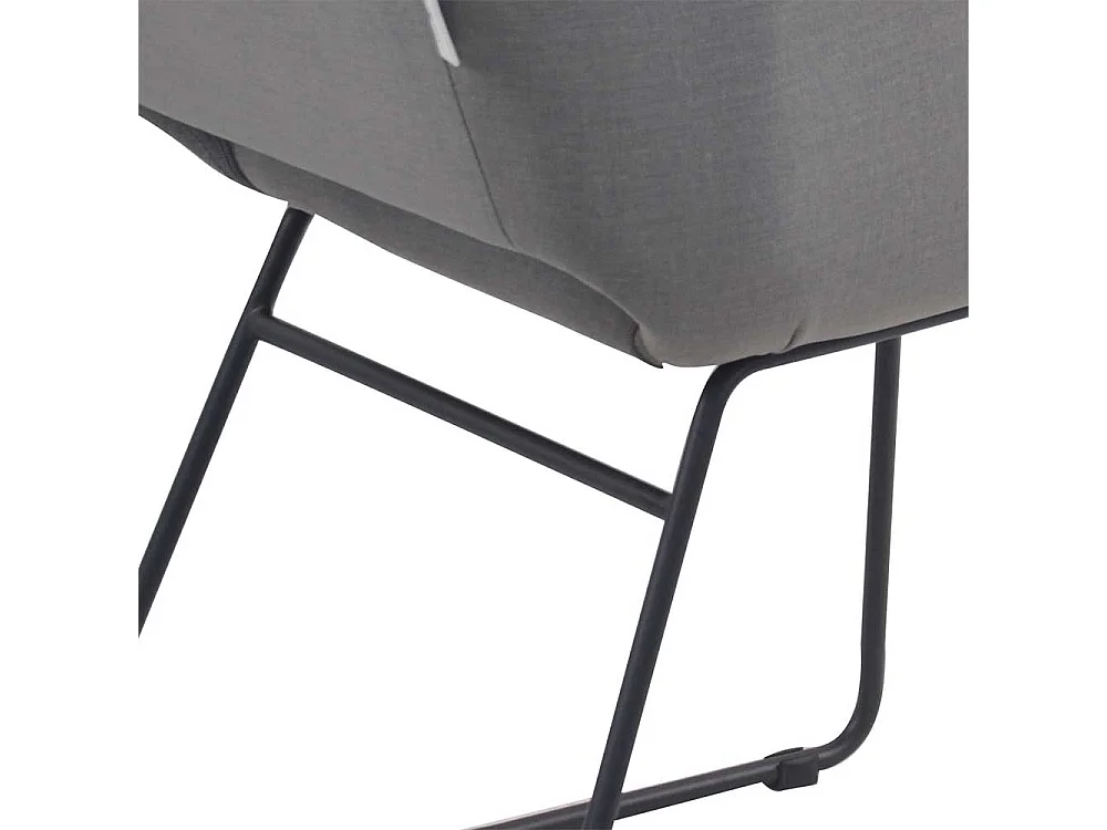 Armlehnenstühle in Grau Webstoff Metallbügeln (2er Set)