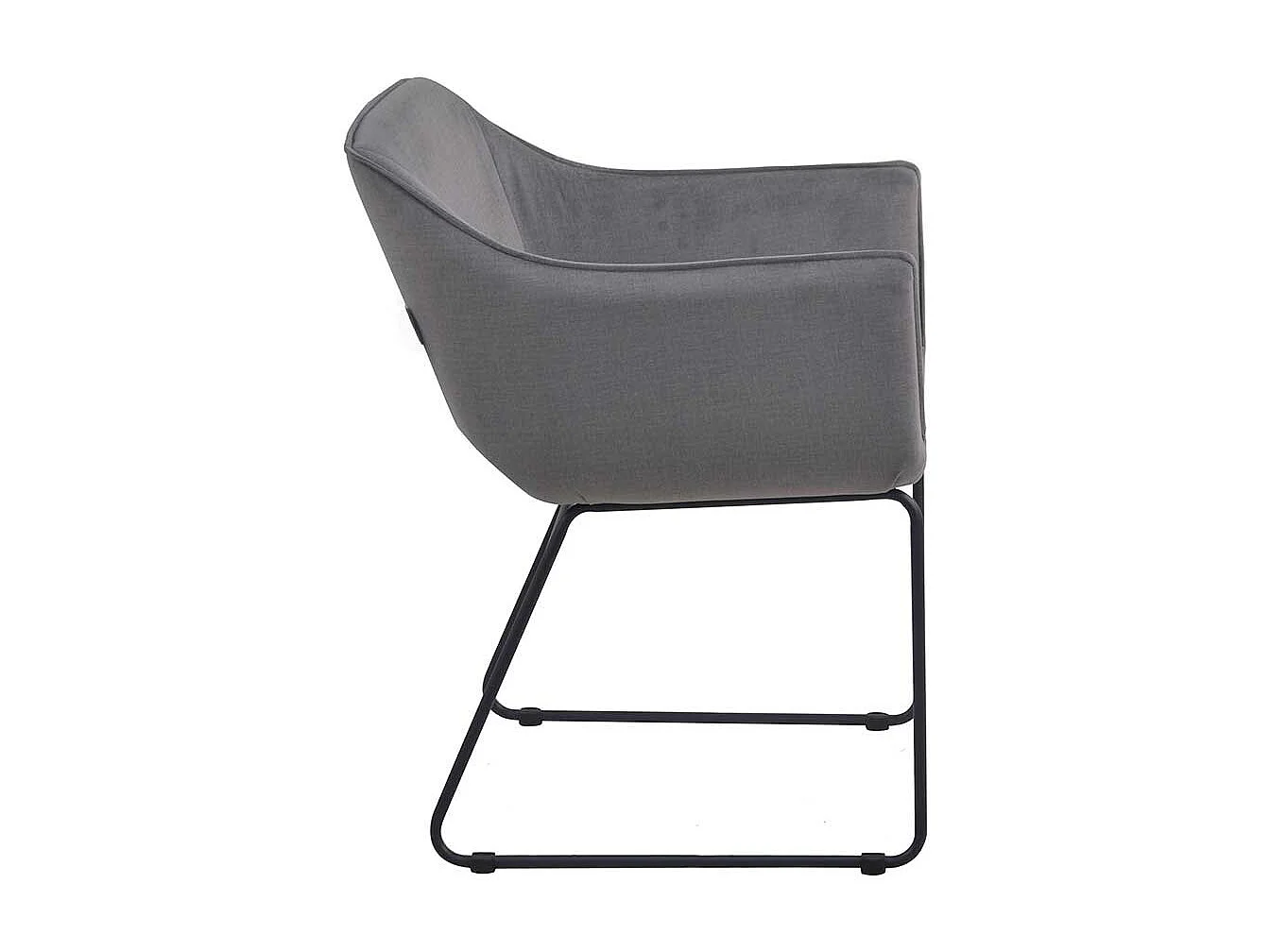 Armlehnenstühle in Grau Webstoff Metallbügeln (2er Set)