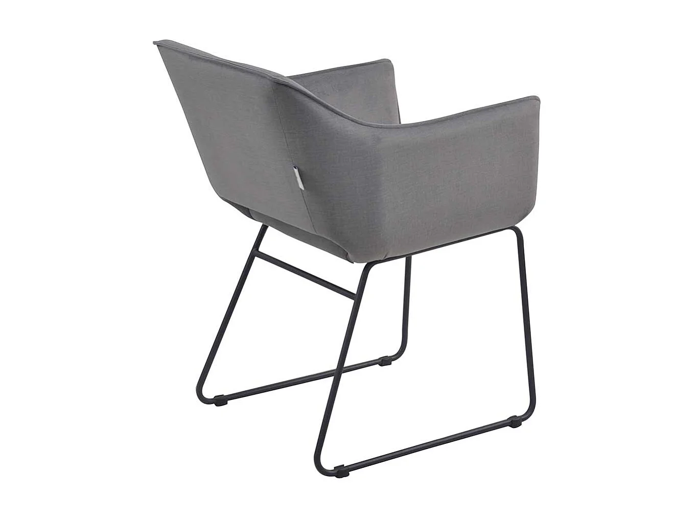 Armlehnenstühle in Grau Webstoff Metallbügeln (2er Set)