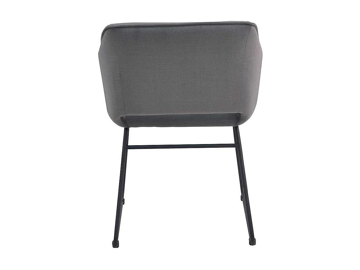 Armlehnenstühle in Grau Webstoff Metallbügeln (2er Set)