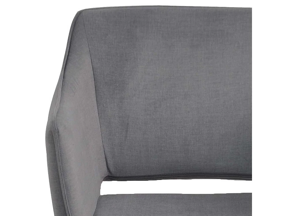 Armlehnenstühle in Grau Webstoff Metallbügeln (2er Set)