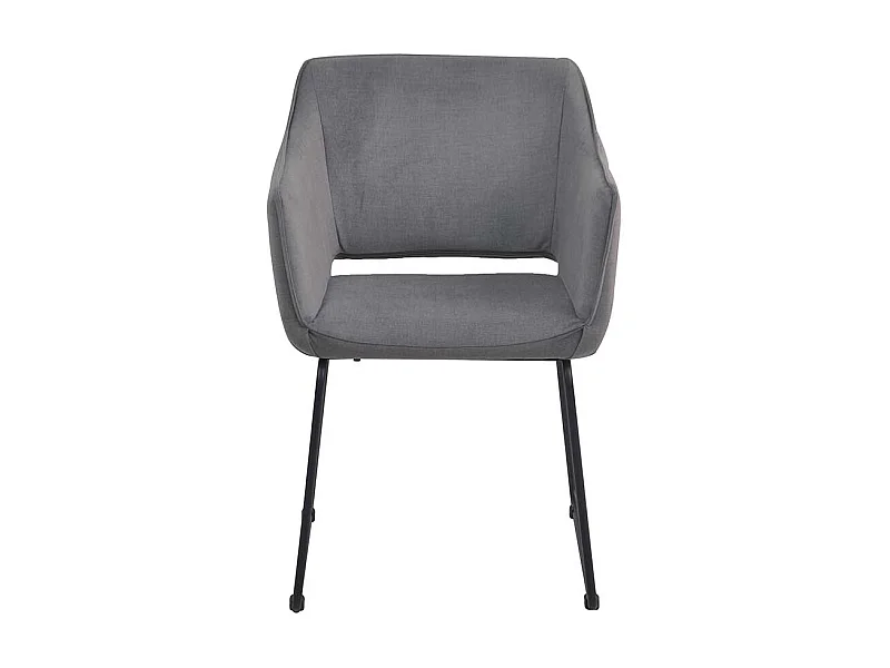 Armlehnenstühle in Grau Webstoff Metallbügeln (2er Set)