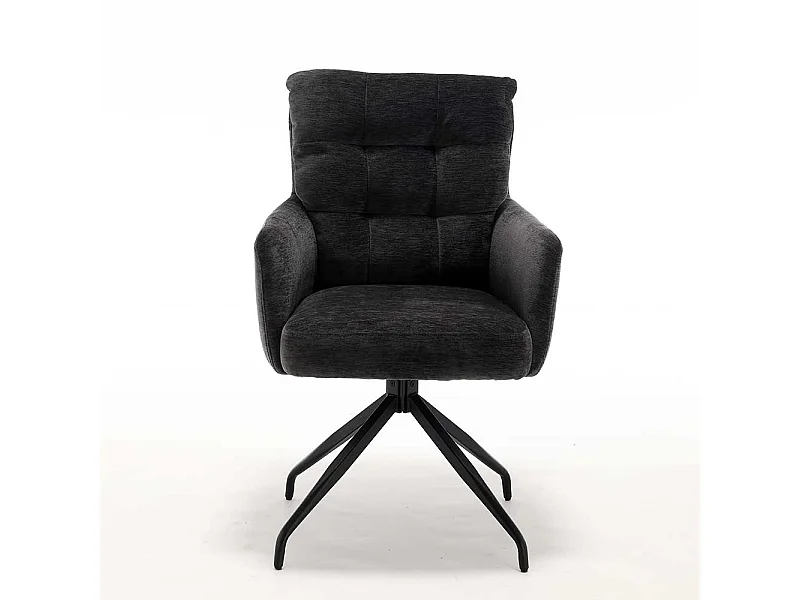 Armlehnenstuhl Esstisch Stuhl in Anthrazit mit Gestell aus Metall (2er Set)