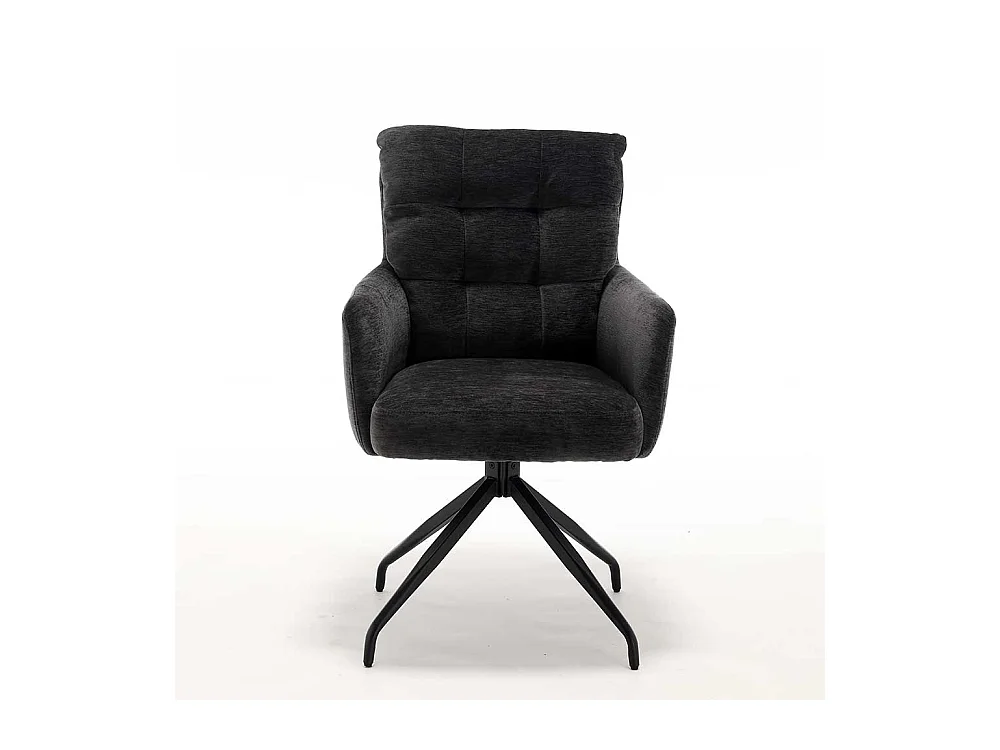 Armlehnenstuhl Esstisch Stuhl in Anthrazit mit Gestell aus Metall (2er Set)