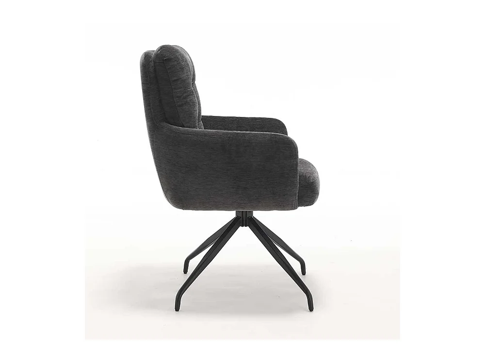 Armlehnenstuhl Esstisch Stuhl in Anthrazit mit Gestell aus Metall (2er Set)