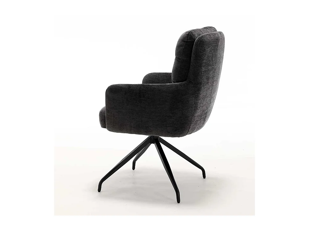 Armlehnenstuhl Esstisch Stuhl in Anthrazit mit Gestell aus Metall (2er Set)