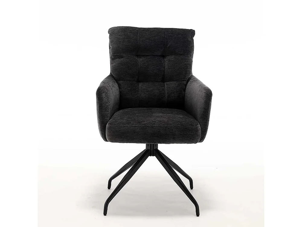 Armlehnenstuhl Esstisch Stuhl in Anthrazit mit Gestell aus Metall (2er Set)