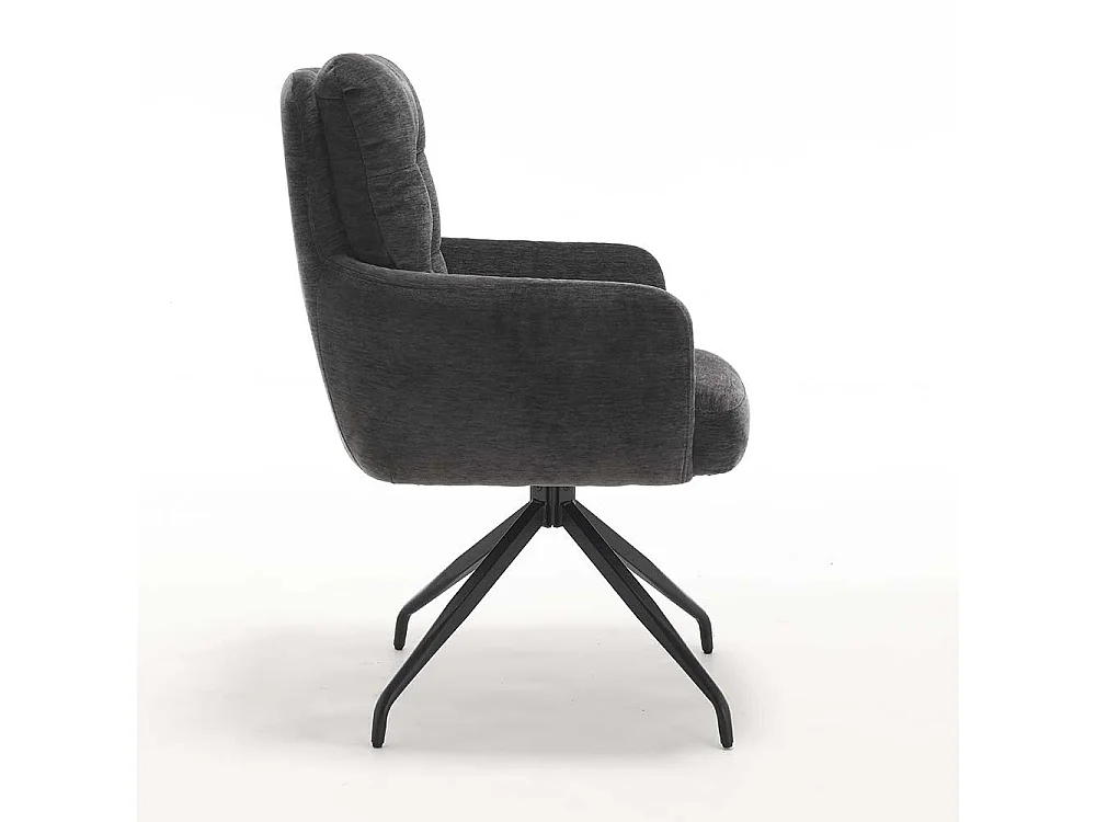 Armlehnenstuhl Esstisch Stuhl in Anthrazit mit Gestell aus Metall (2er Set)