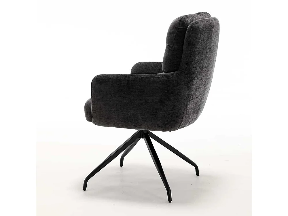 Armlehnenstuhl Esstisch Stuhl in Anthrazit mit Gestell aus Metall (2er Set)