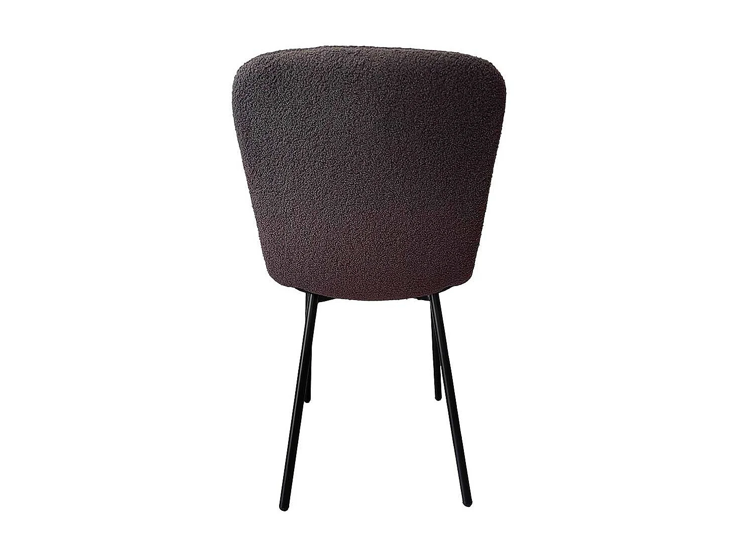 Stuhl Set Boucle Dunkelgrau mit Gestell aus Metall Schwarz (4er Set)