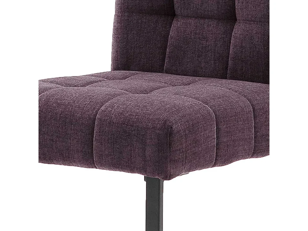 Freischwinger Sessel in Violett hoher Lehne (2er Set)