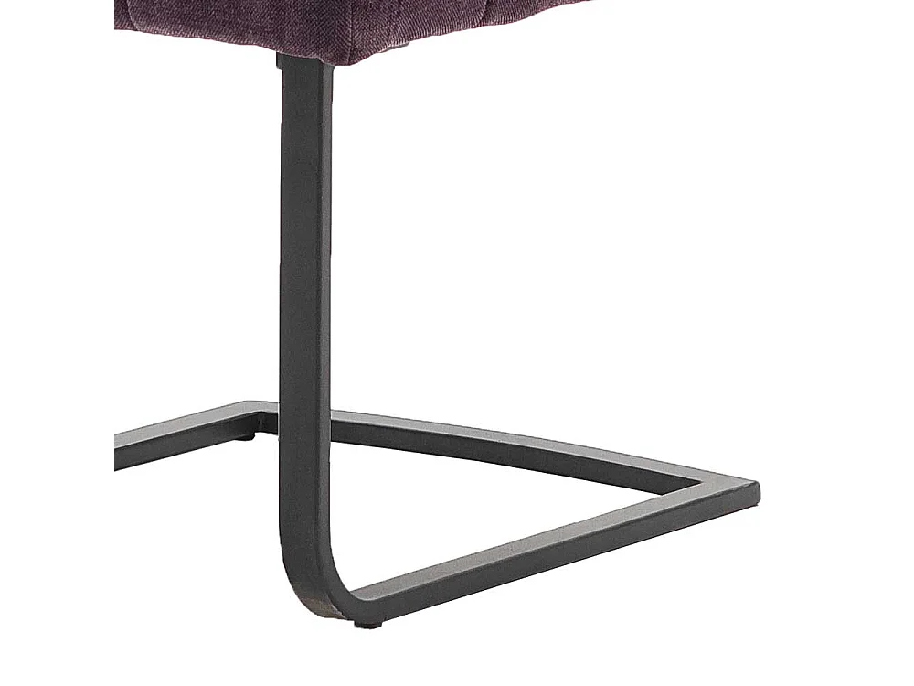 Freischwinger Sessel in Violett hoher Lehne (2er Set)