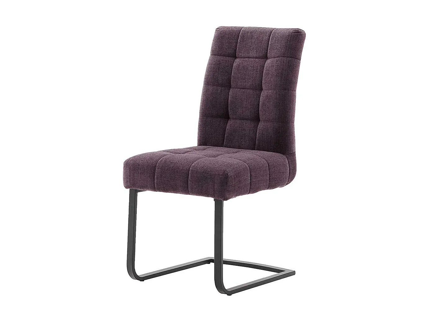 Freischwinger Sessel in Violett hoher Lehne (2er Set)