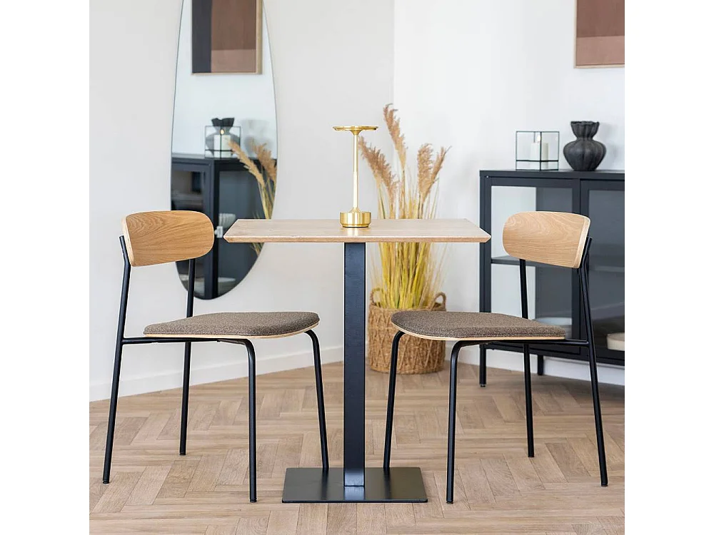 Esszimmerstuhl Küchenstuhl im Retrostil mit Gestell aus Metall (2er Set)