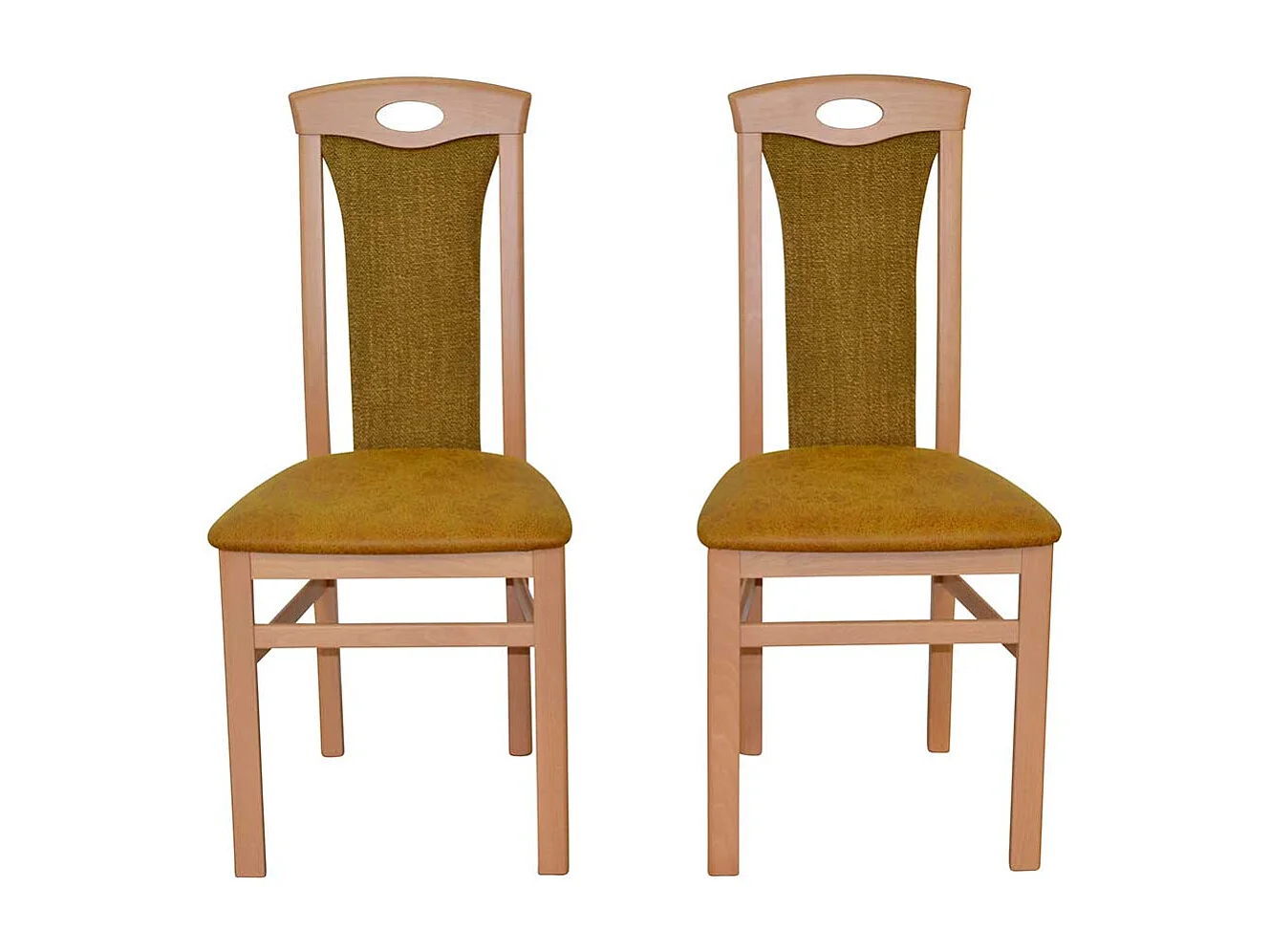 Esstisch Stühle Buche mit hoher Lehne Gestell aus Massivholz (2er Set)