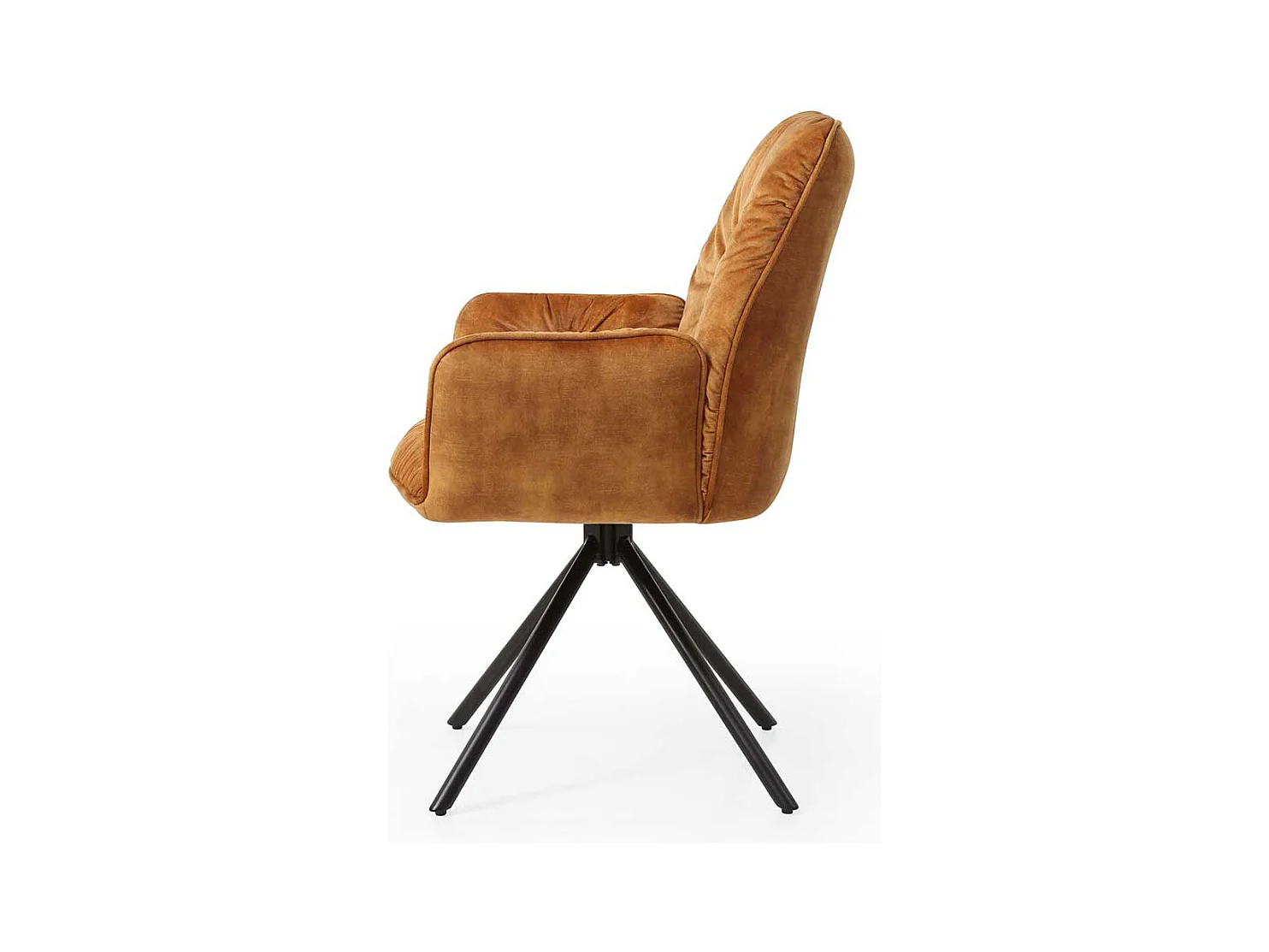 Polsterstuhl Esszimmer in Goldfarben und Schwarz drehbar