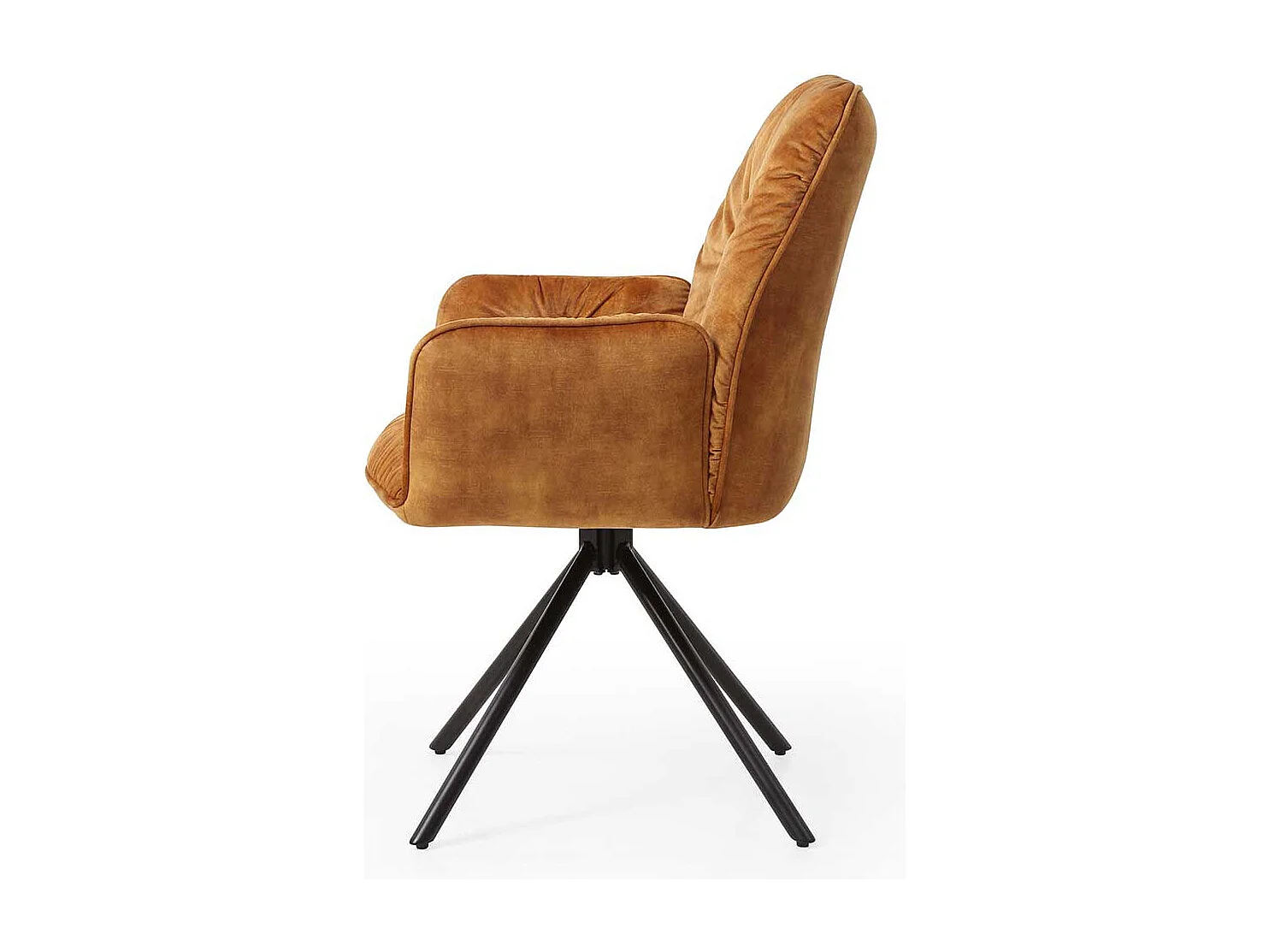 Polsterstuhl Esszimmer in Goldfarben und Schwarz drehbar