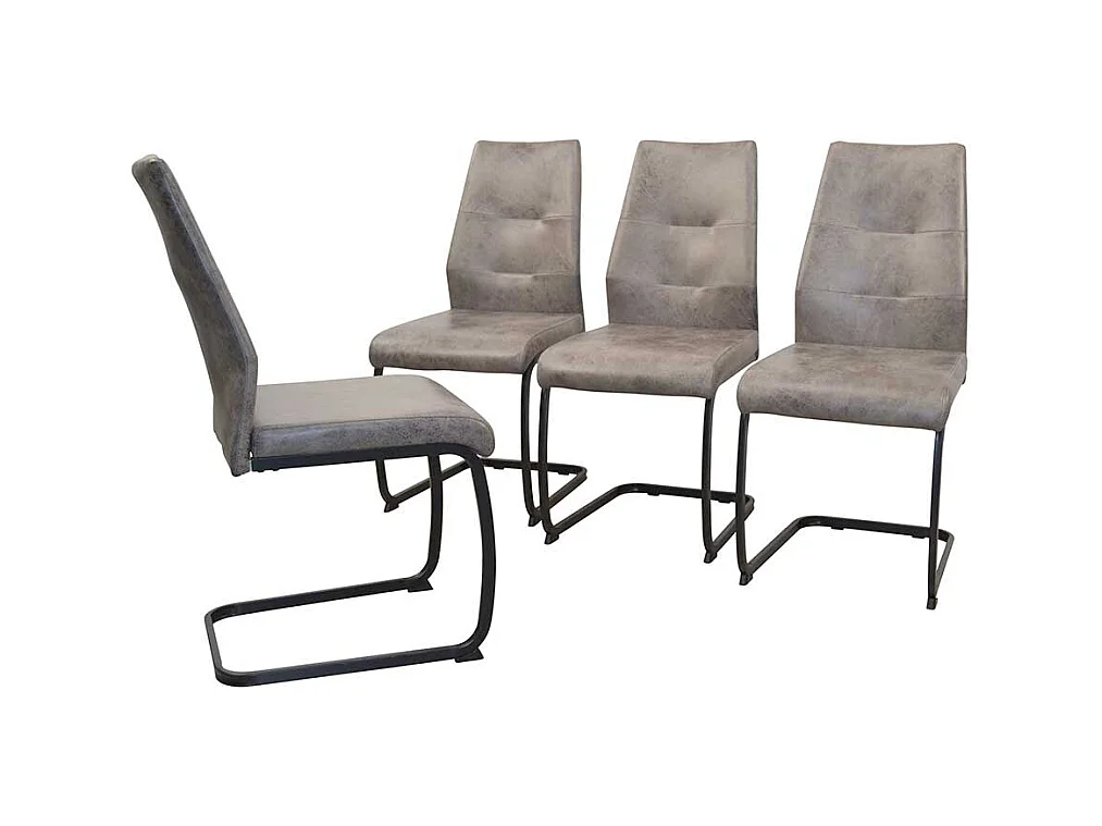 Swingstuhl Set in Grau Vintage und Schwarz 47 cm Sitzhöhe (4er Set)