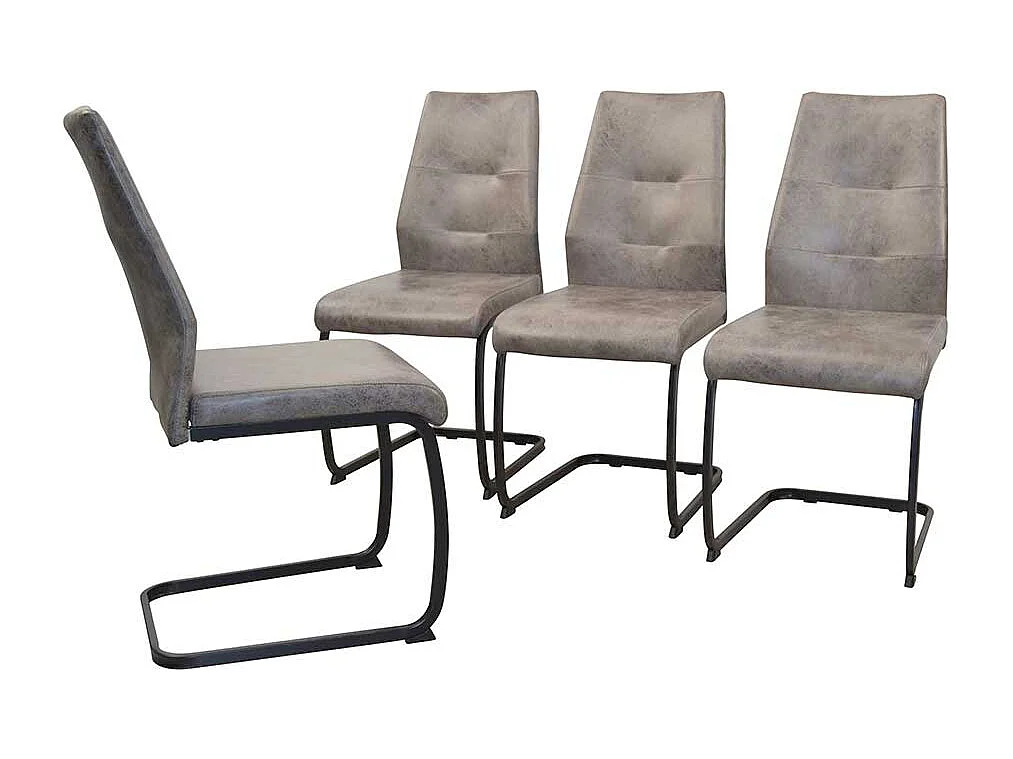 Swingstuhl Set in Grau Vintage und Schwarz 47 cm Sitzhöhe (4er Set)