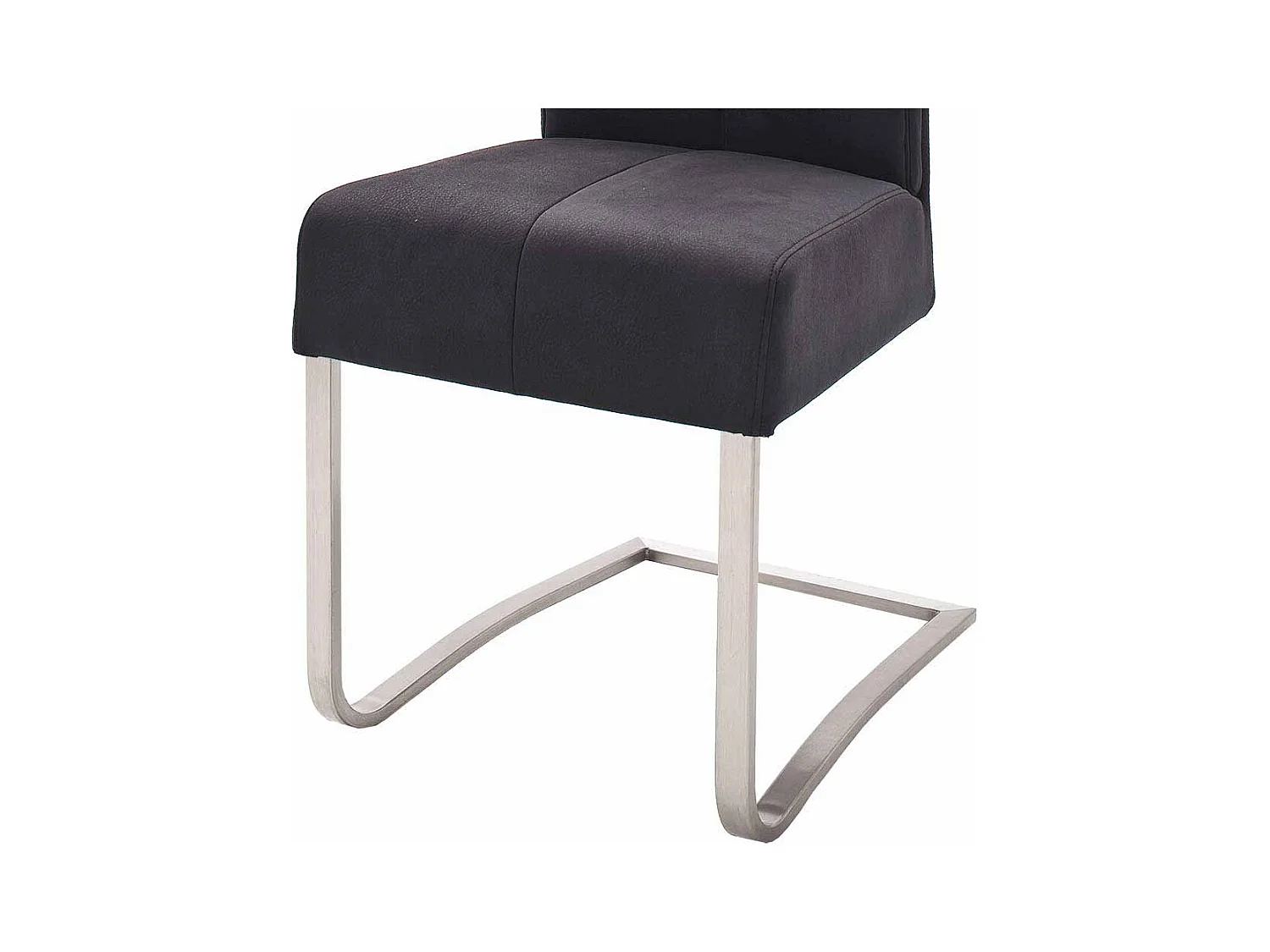 Design Freischwinger in Schwarz Edelstahlgestell (2er Set)