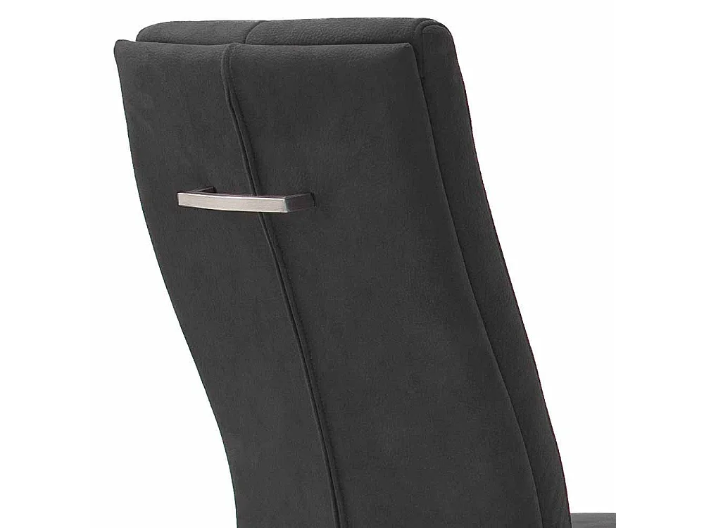 Design Freischwinger in Schwarz Edelstahlgestell (2er Set)