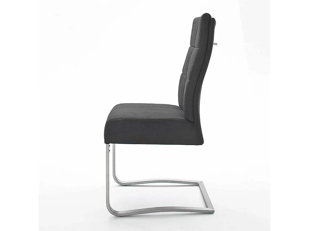 Design Freischwinger in Schwarz Edelstahlgestell (2er Set)