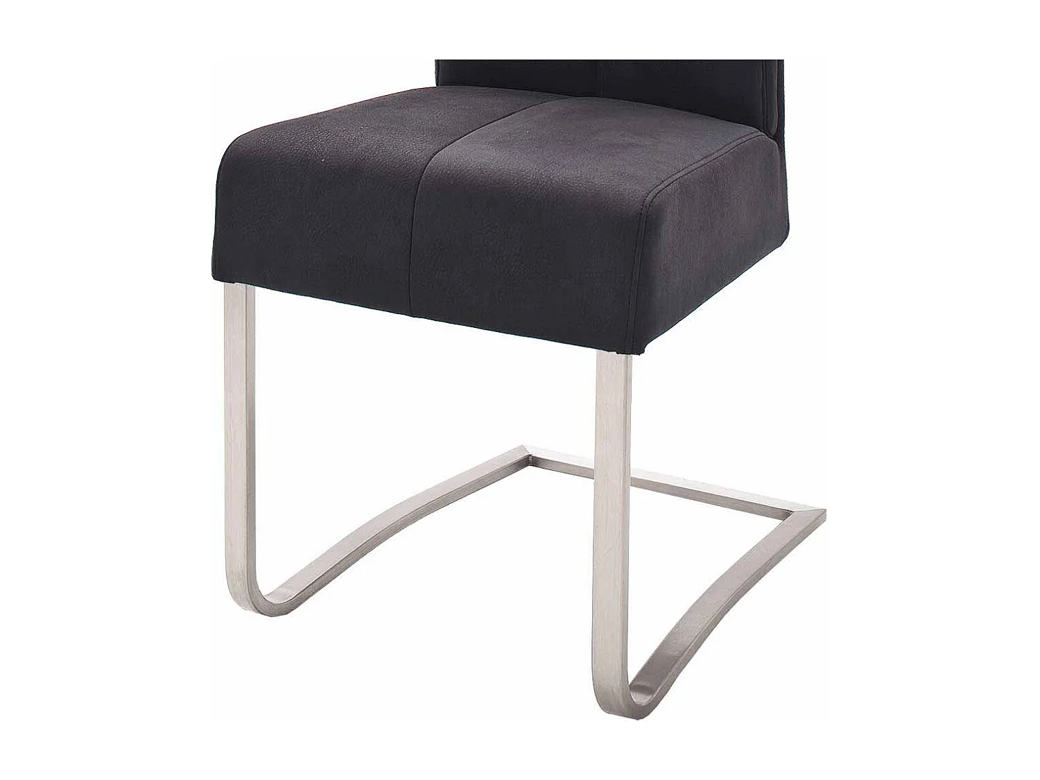 Design Freischwinger in Schwarz Edelstahlgestell (2er Set)