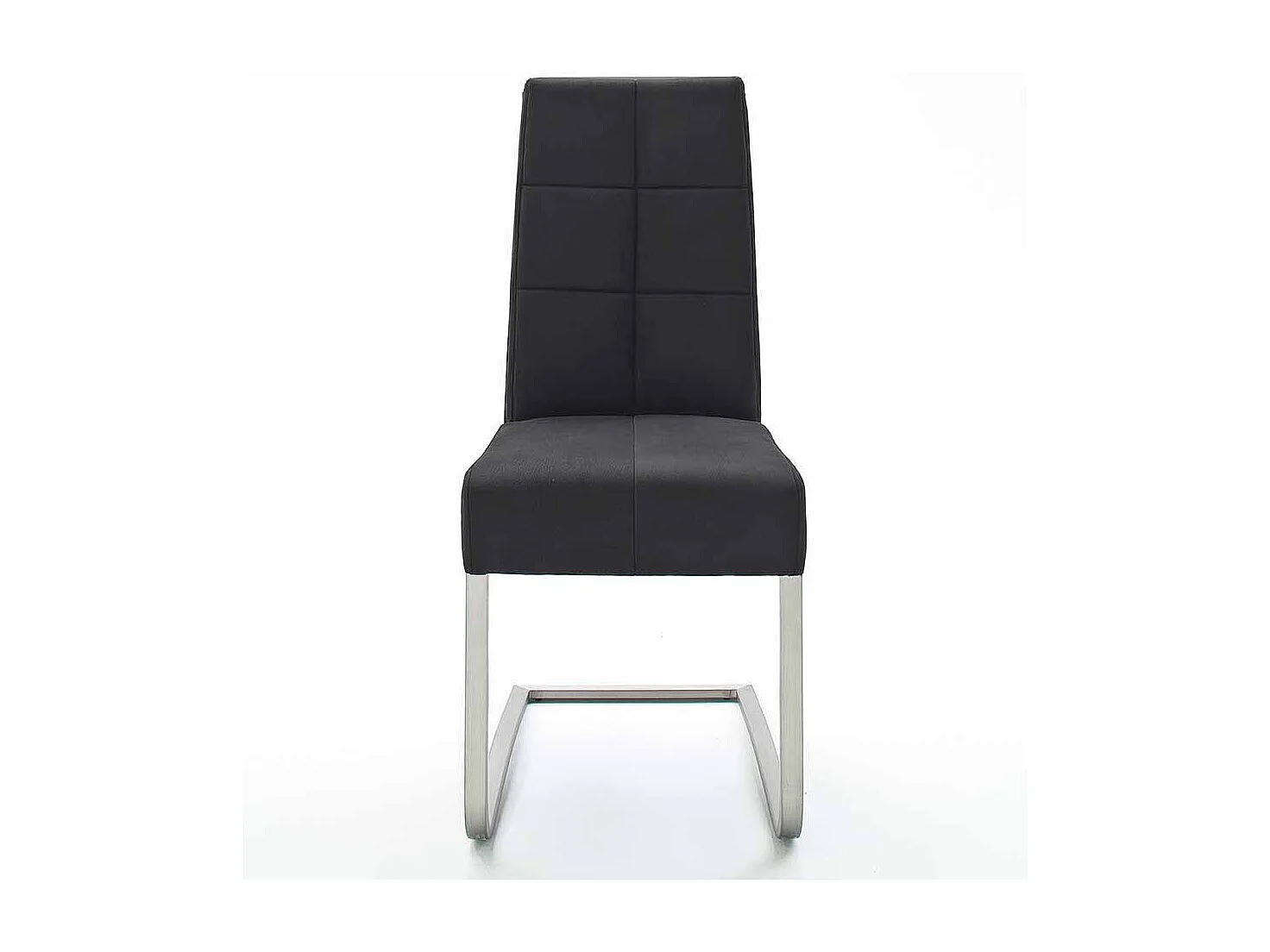 Design Freischwinger in Schwarz Edelstahlgestell (2er Set)