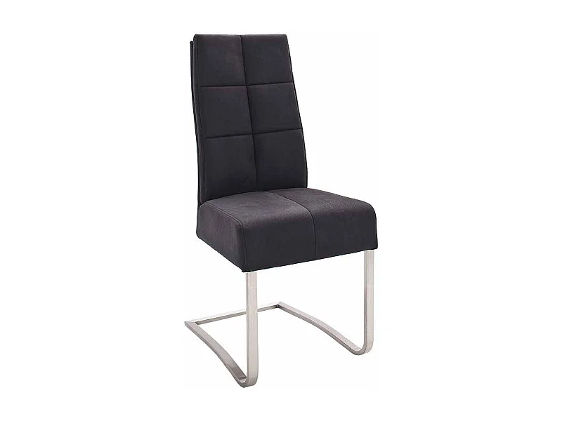 Design Freischwinger in Schwarz Edelstahlgestell (2er Set)