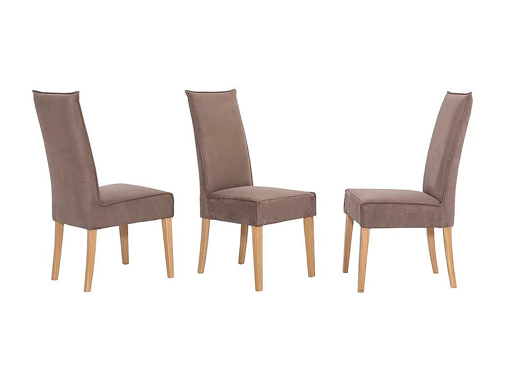 Esstischstühle in Hellbraun Kunstleder Massivholzgestell (2er Set)