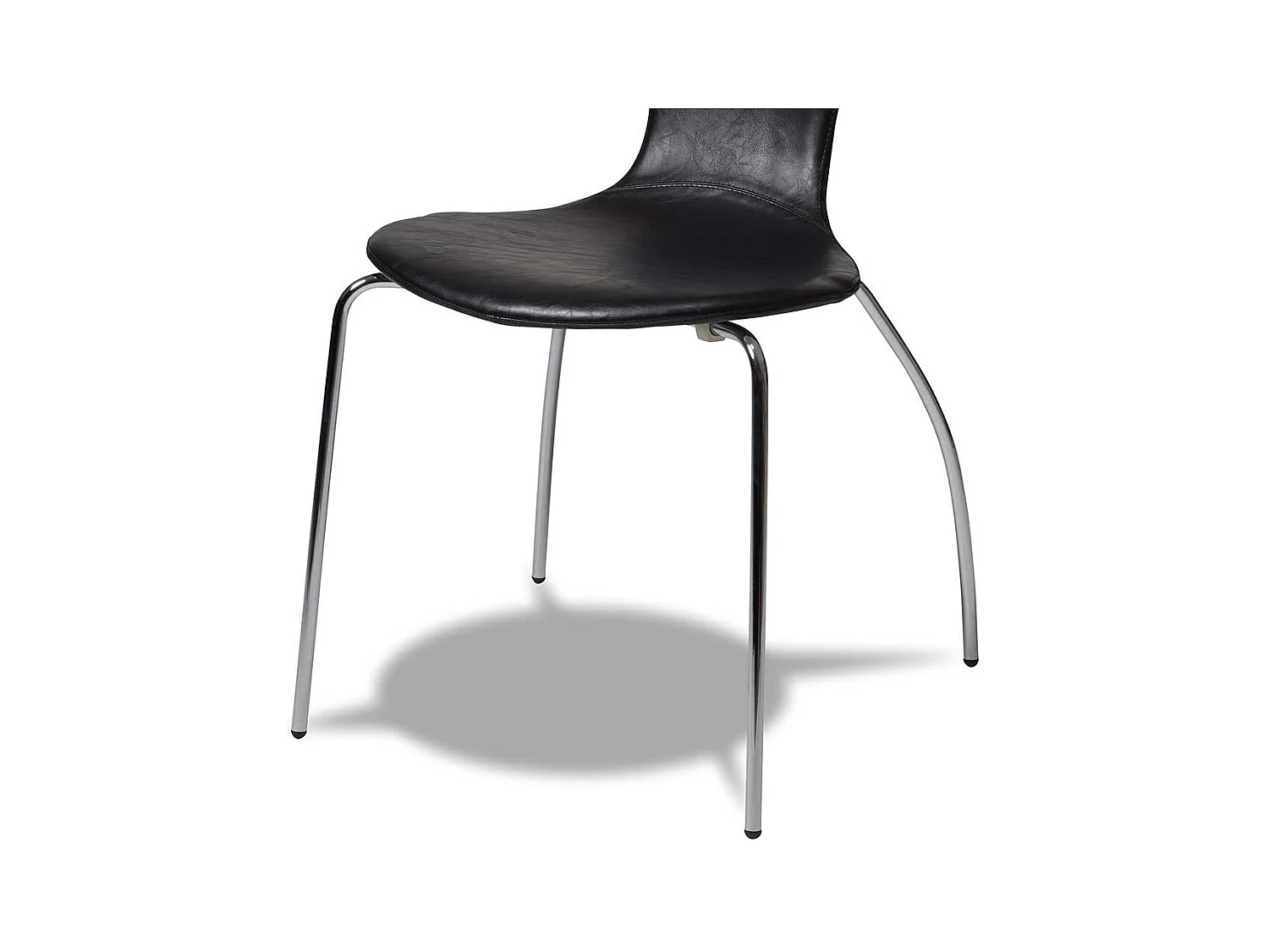 Esstisch St�hle in Schwarz Kunstleder Retrostil (4er Set)