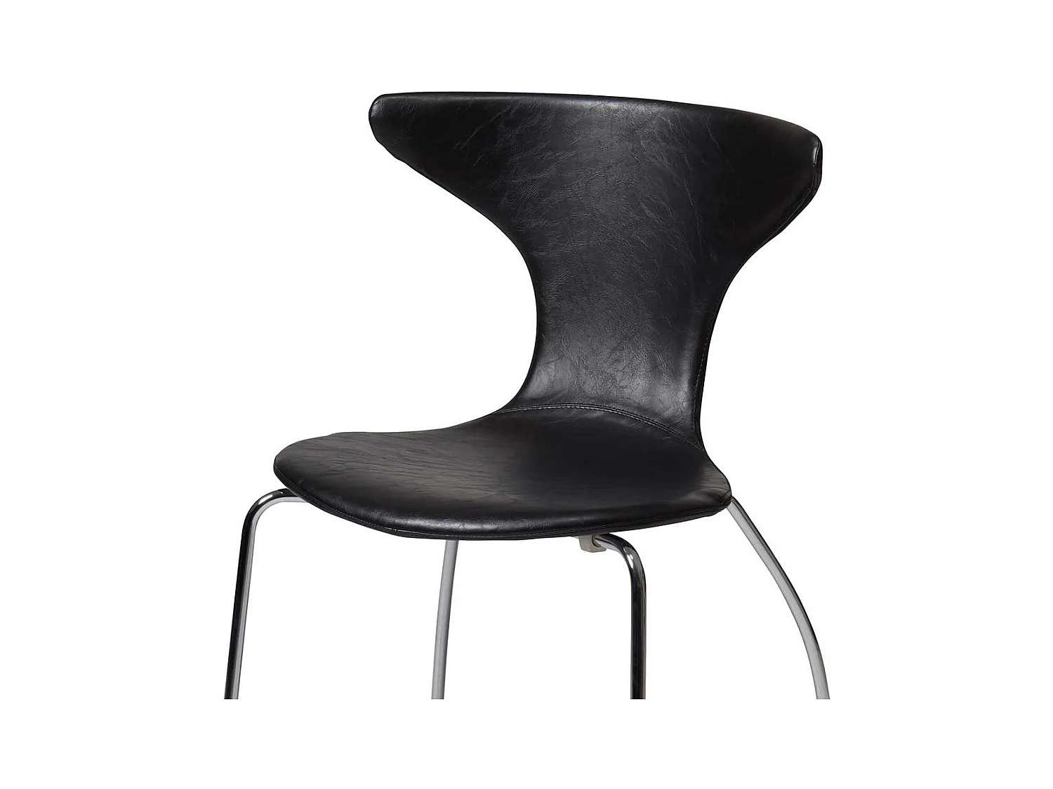 Esstisch St�hle in Schwarz Kunstleder Retrostil (4er Set)