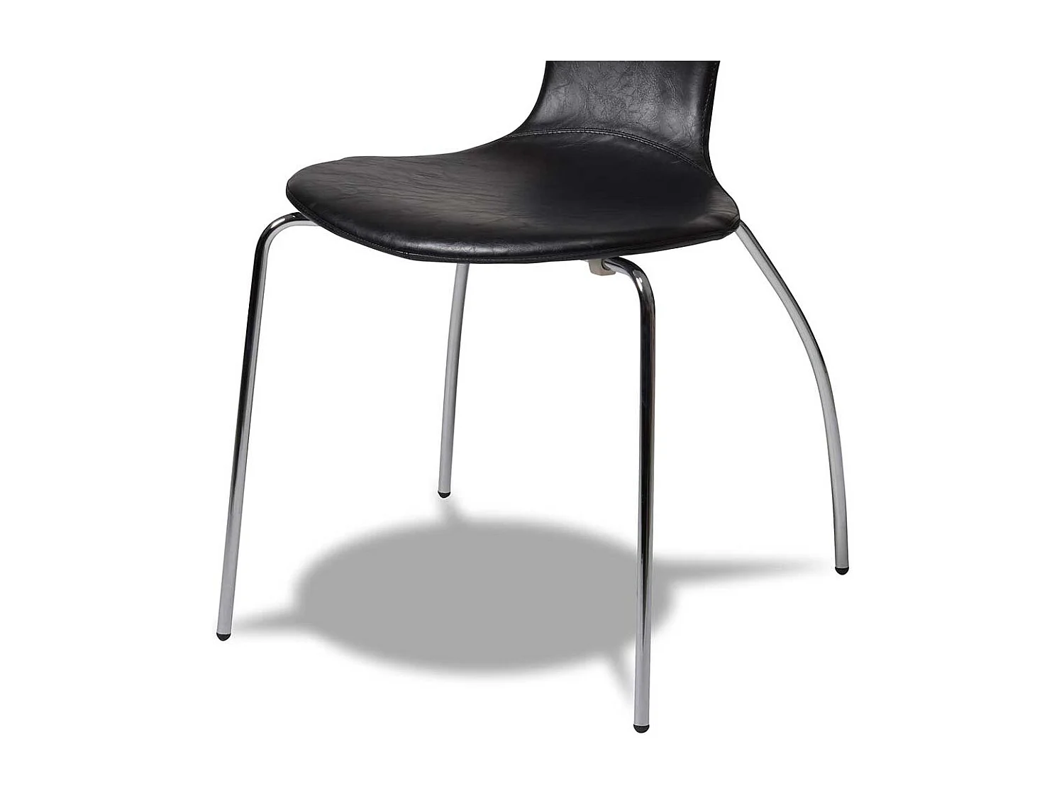 Esstisch St�hle in Schwarz Kunstleder Retrostil (4er Set)