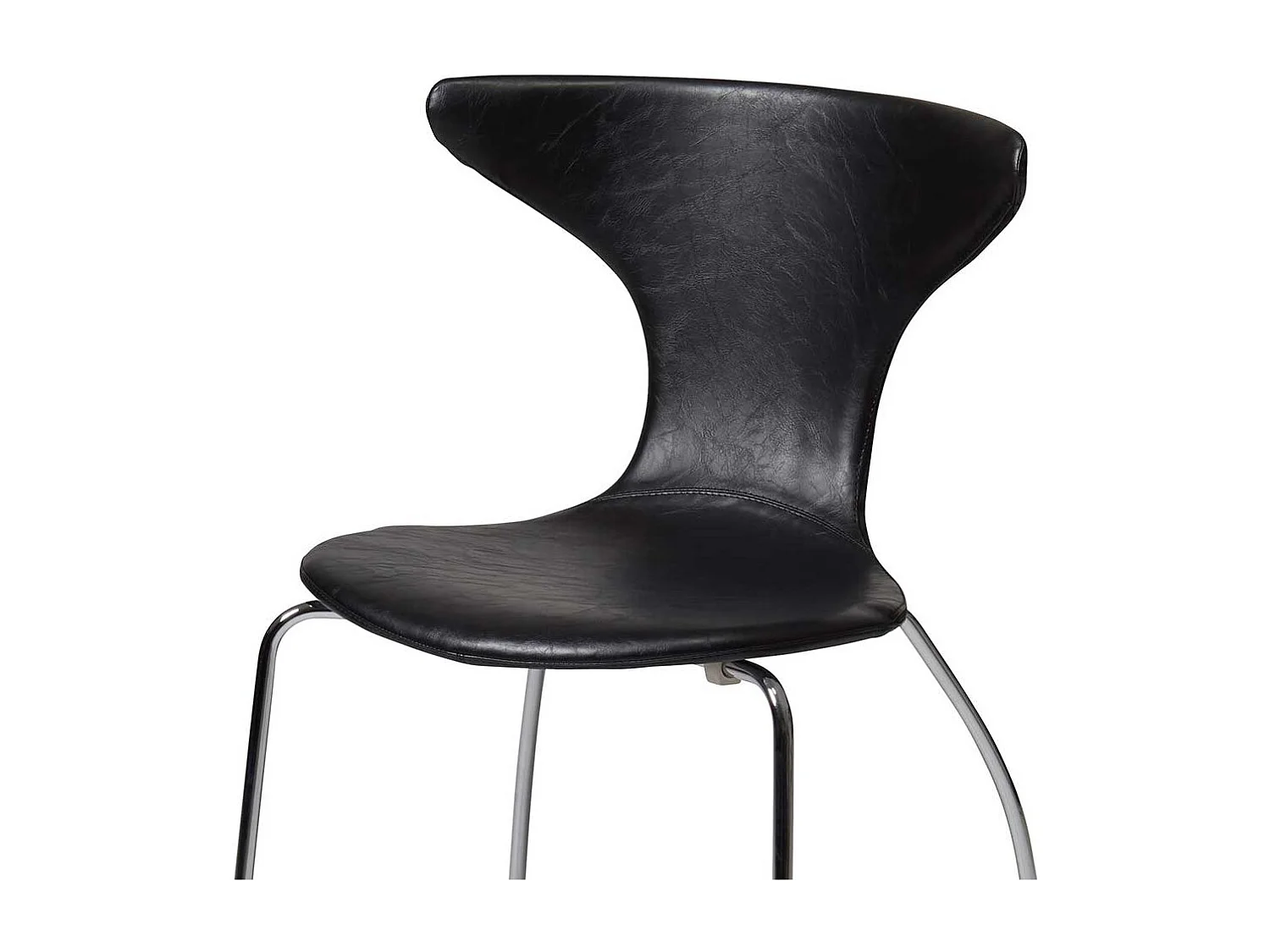 Esstisch St�hle in Schwarz Kunstleder Retrostil (4er Set)