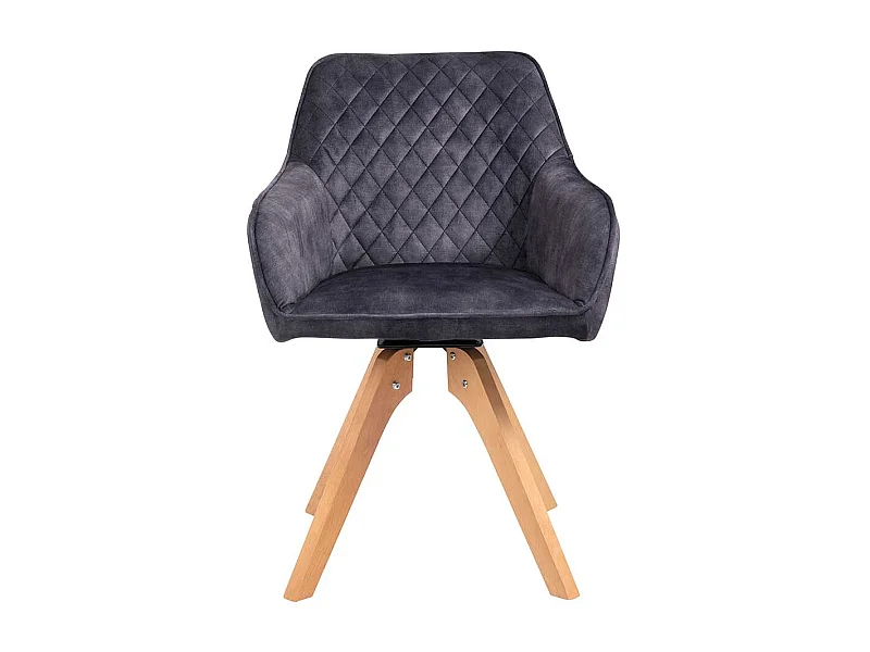 Armlehnstuhl in Schwarz und Eichefarben Samt