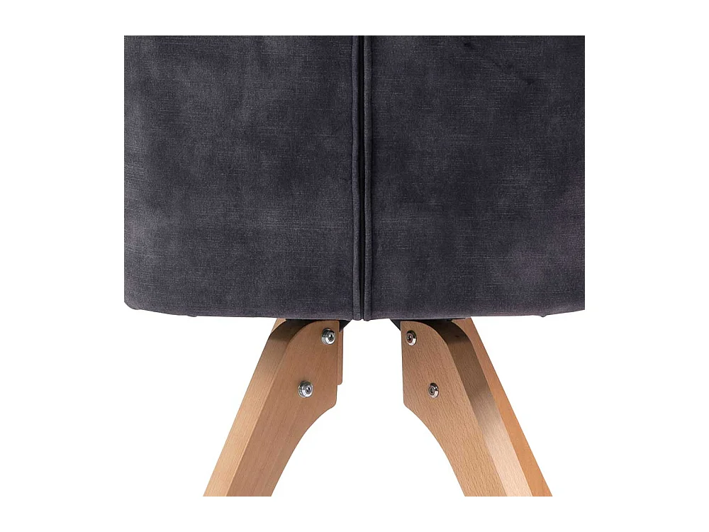 Armlehnstuhl in Schwarz und Eichefarben Samt