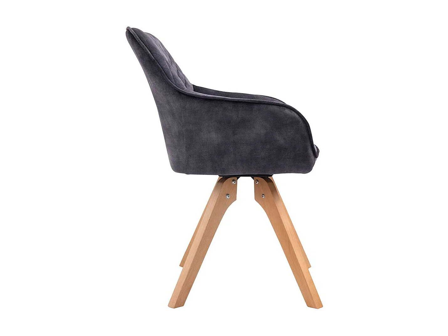 Armlehnstuhl in Schwarz und Eichefarben Samt