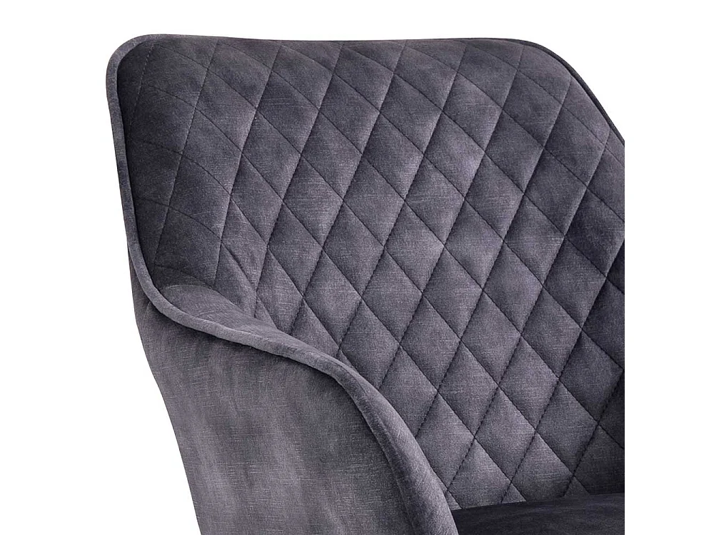 Armlehnstuhl in Schwarz und Eichefarben Samt