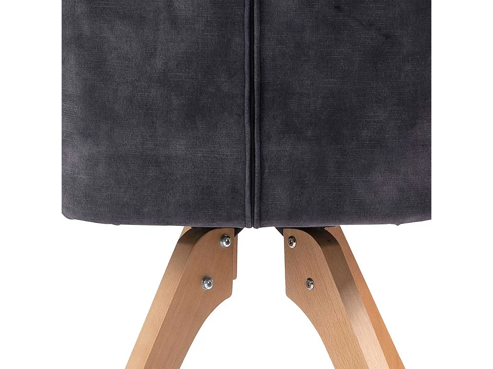 Armlehnstuhl in Schwarz und Eichefarben Samt