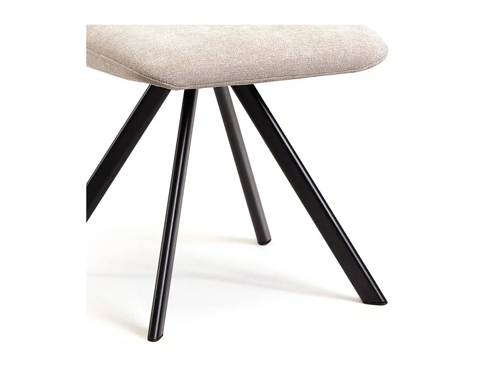 Polsterstuhl Esszimmerstuhl mit gepolsterter Rückenlehne in Beige (2er Set)