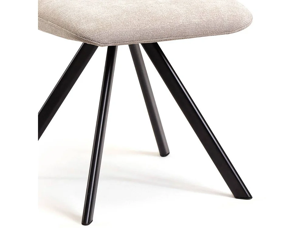 Polsterstuhl Esszimmerstuhl mit gepolsterter Rückenlehne in Beige (2er Set)