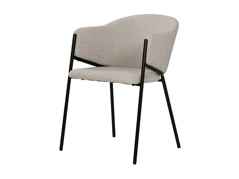 Armlehnstuhl Wohnzimmerstuhl in Beige mit Gestell aus Metall (2er Set)