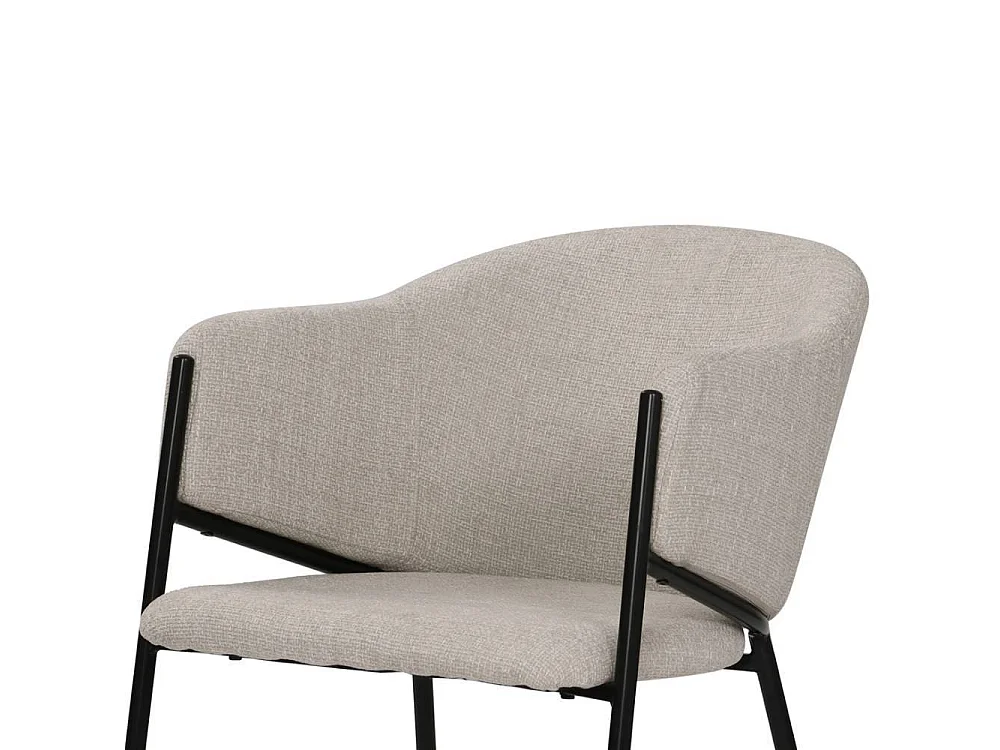 Armlehnstuhl Wohnzimmerstuhl in Beige mit Gestell aus Metall (2er Set)