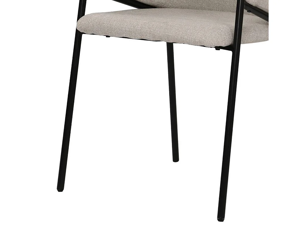 Armlehnstuhl Wohnzimmerstuhl in Beige mit Gestell aus Metall (2er Set)