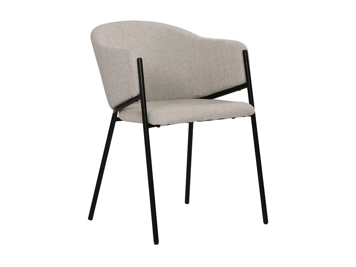 Armlehnstuhl Wohnzimmerstuhl in Beige mit Gestell aus Metall (2er Set)