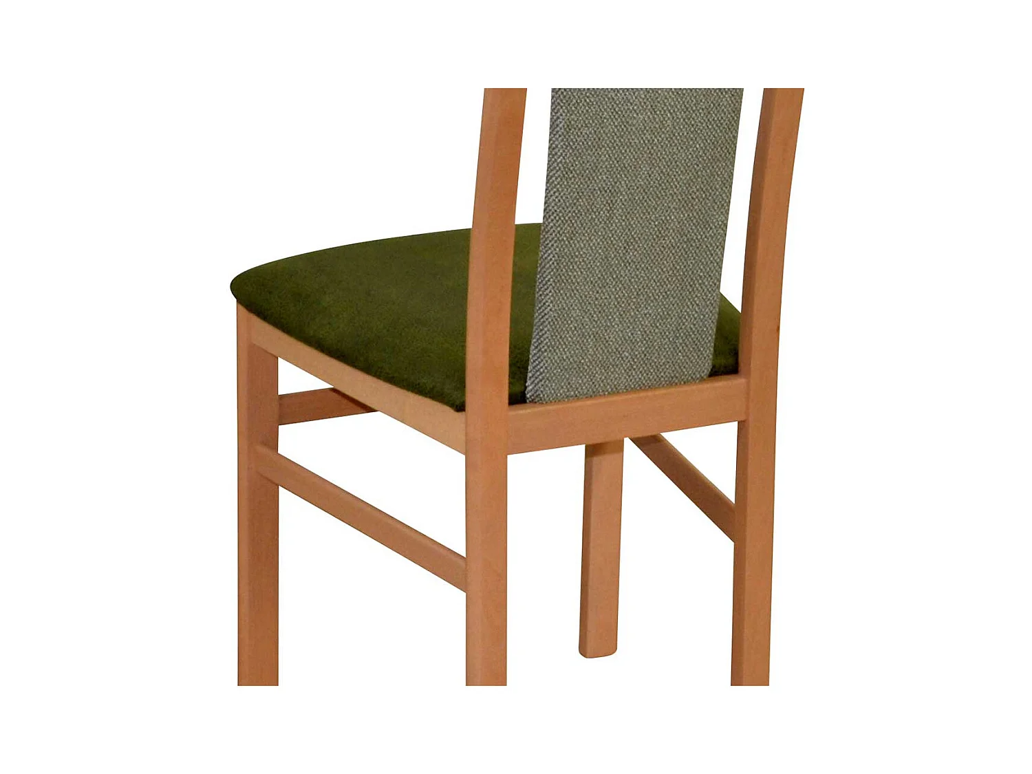 Polsterstuehle Esszimmer aus Buche Massivholz Bezug Grün (2er Set)