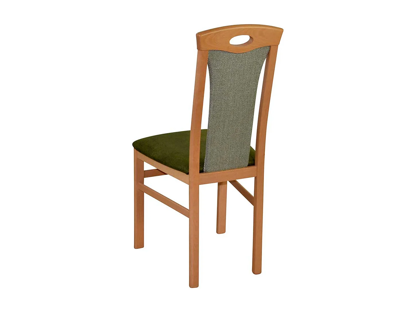 Polsterstuehle Esszimmer aus Buche Massivholz Bezug Grün (2er Set)