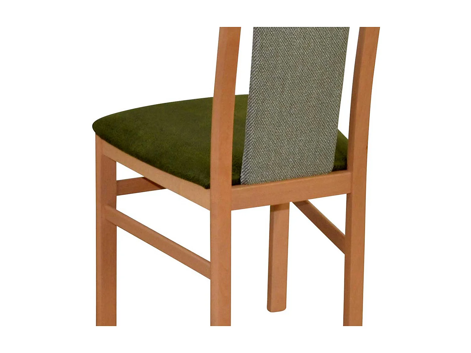 Polsterstuehle Esszimmer aus Buche Massivholz Bezug Grün (2er Set)