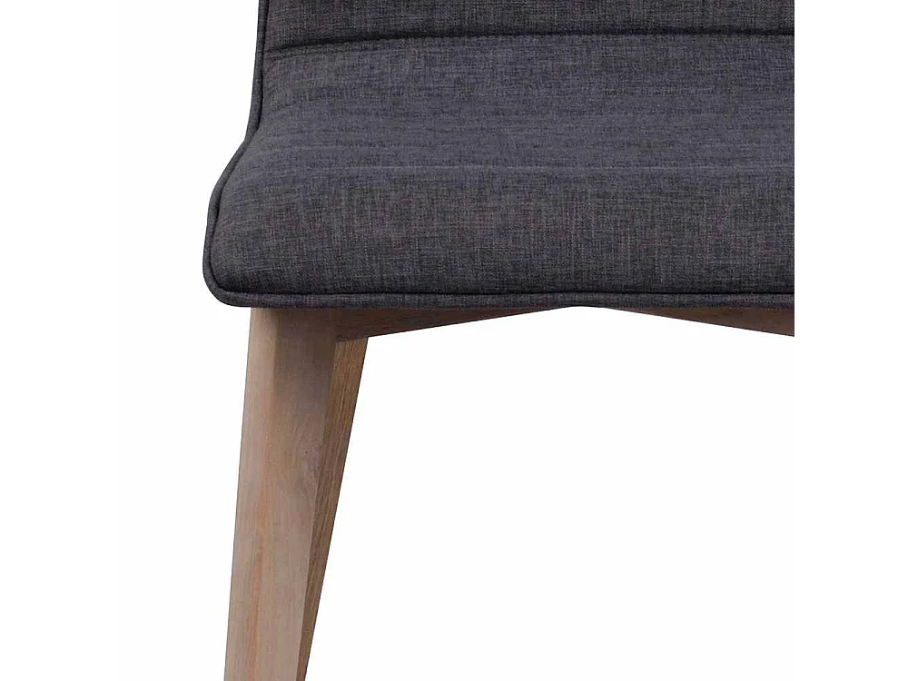 Esstischstuhl in Anthrazit Webstoff Eiche White Wash (2er Set)