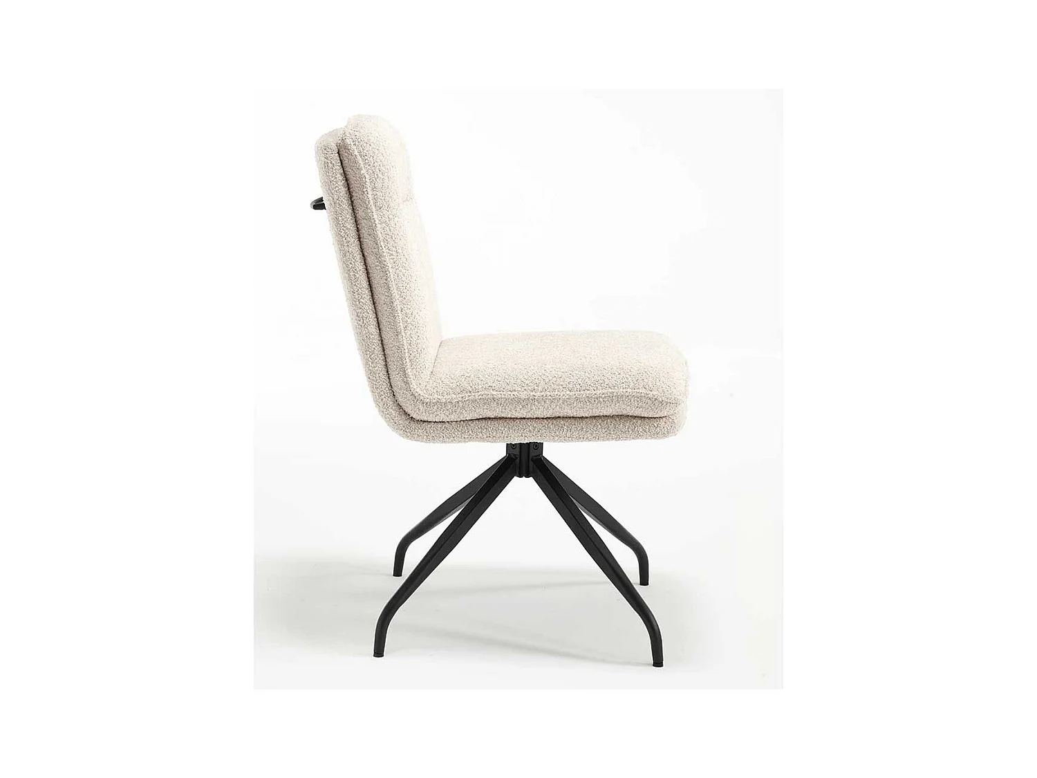 Esstisch Stühle Creme aus Boucle Stoff Gestell aus Metall